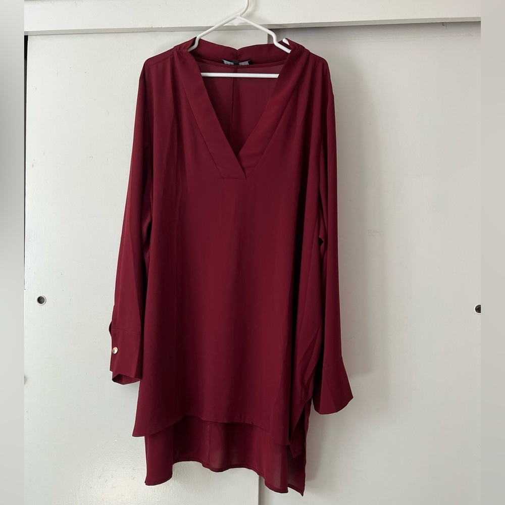 Eloquii Burgundy Tunic Size 28
